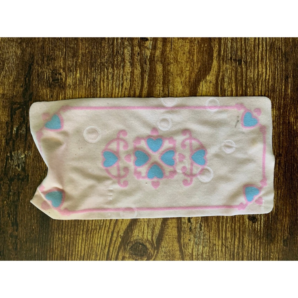 Vintage Playskool Dollhouse Living Room Rug Carpet Pink Blue Hearts